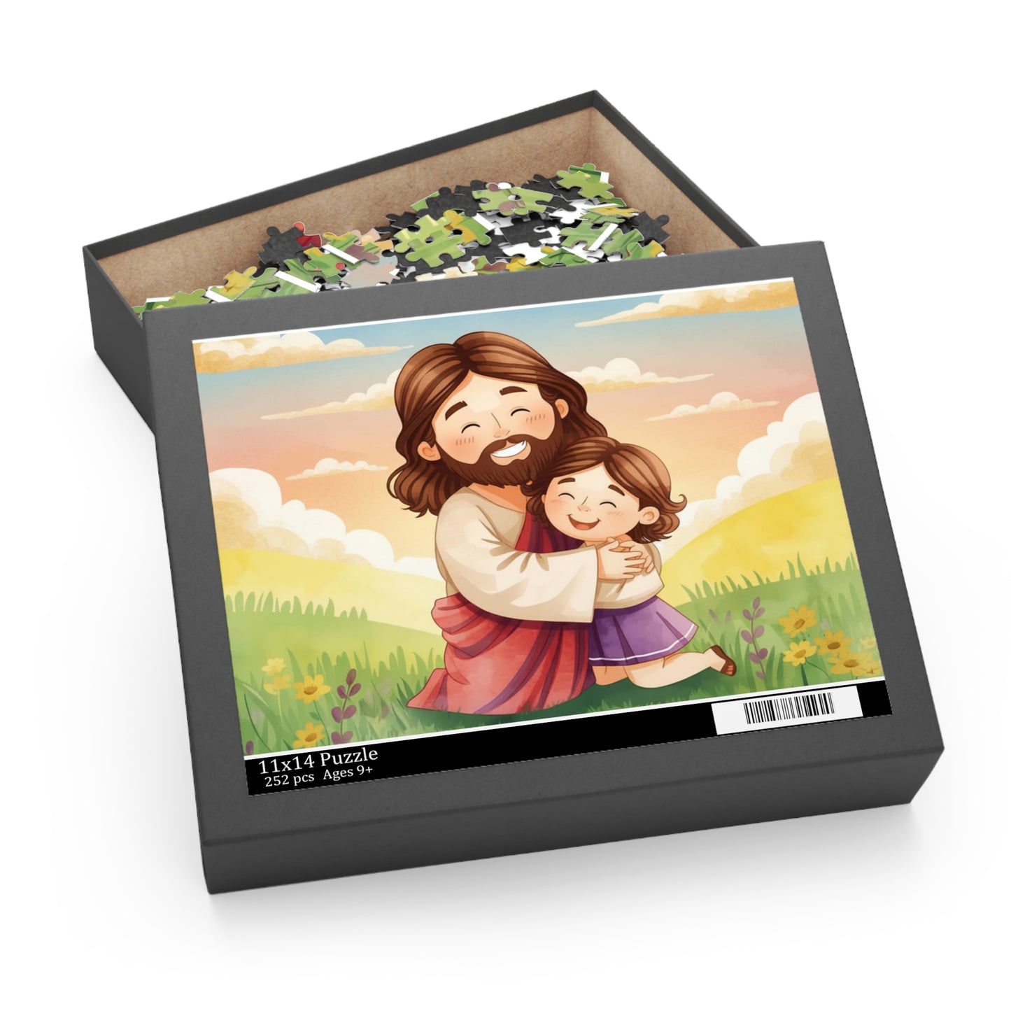 Jesus Hugging Girl Puzzle — Christian Faith 120/252/500-Piece Jigsaw