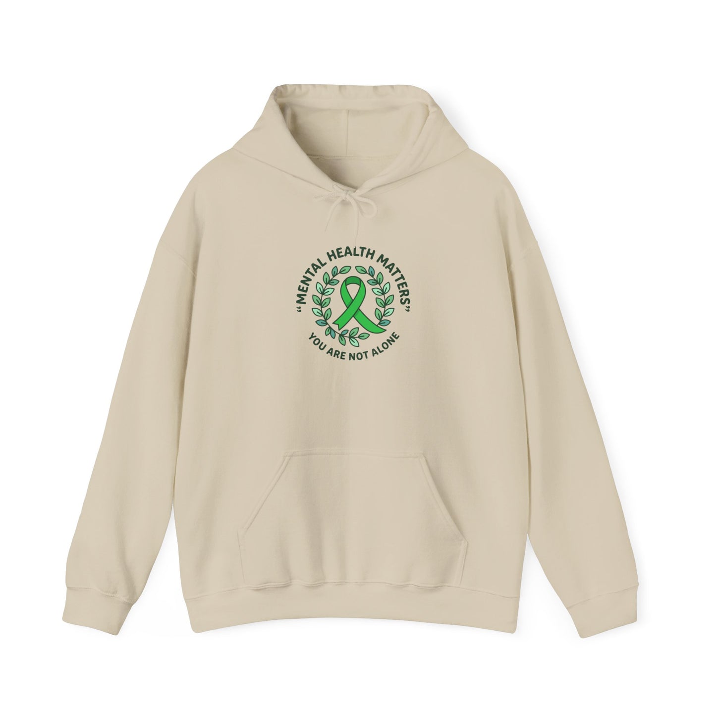 Mental Health Matters hoodie | wear green awareness ribbon, self-care support