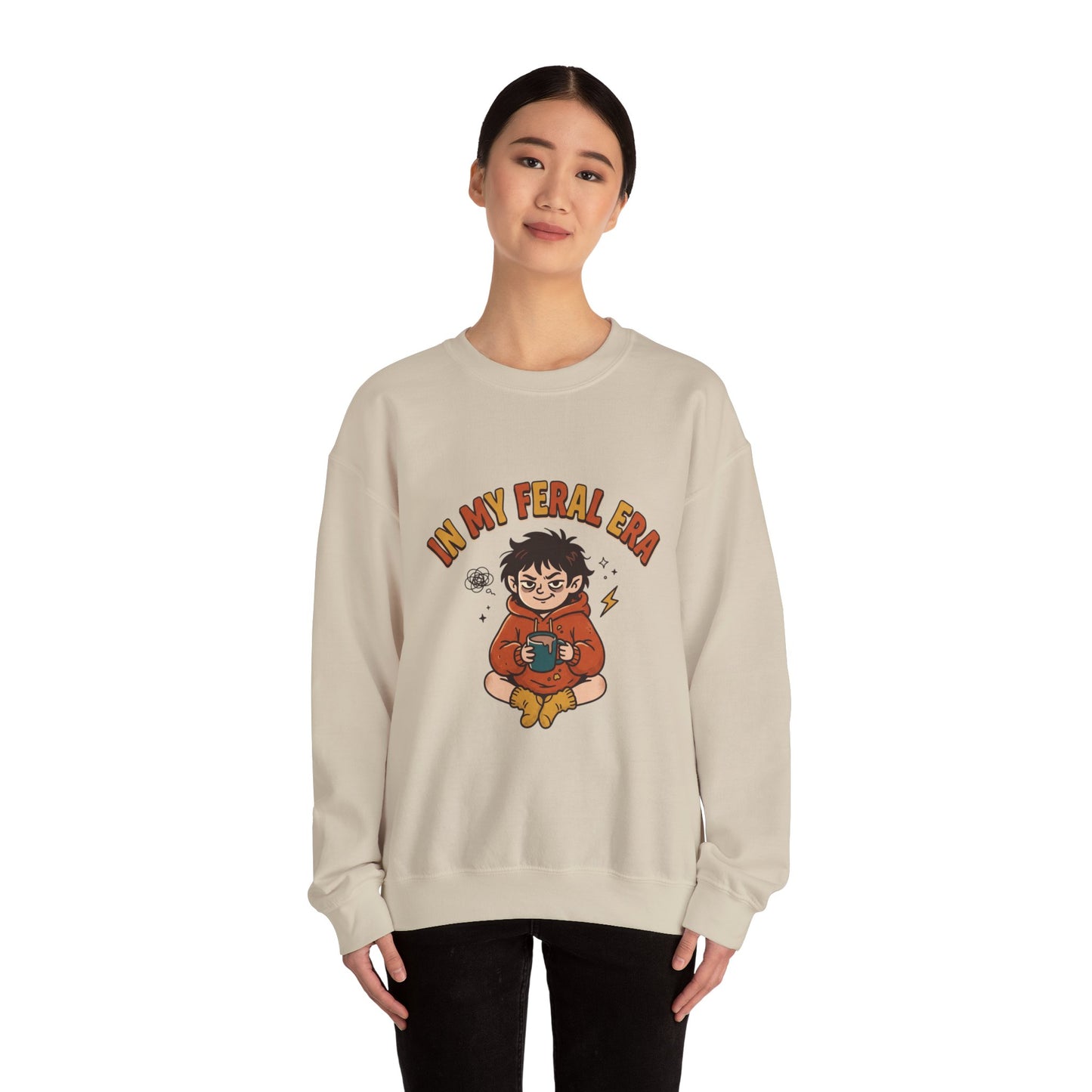In My Feral Era Crewneck | chaotic cute, vintage mascot