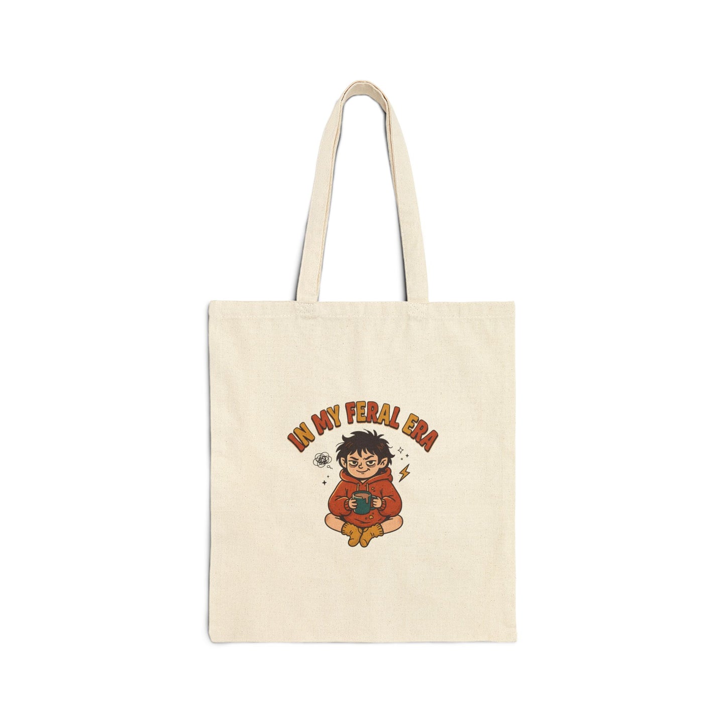 In My Feral Era tote | chaotic cute, vintage mascot raccoon style