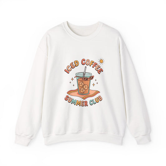 Iced Coffee Summer Club Sweatshirt | summer aesthetic, pastel coastal vibes
