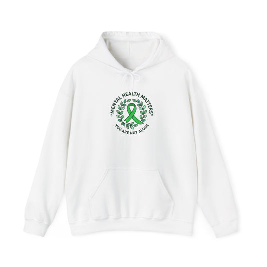 Mental Health Matters hoodie | wear green awareness ribbon, self-care support