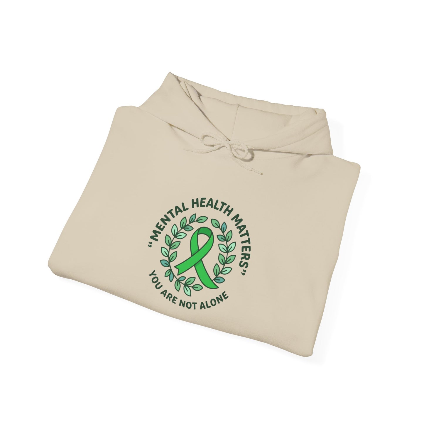 Mental Health Matters hoodie | wear green awareness ribbon, self-care support
