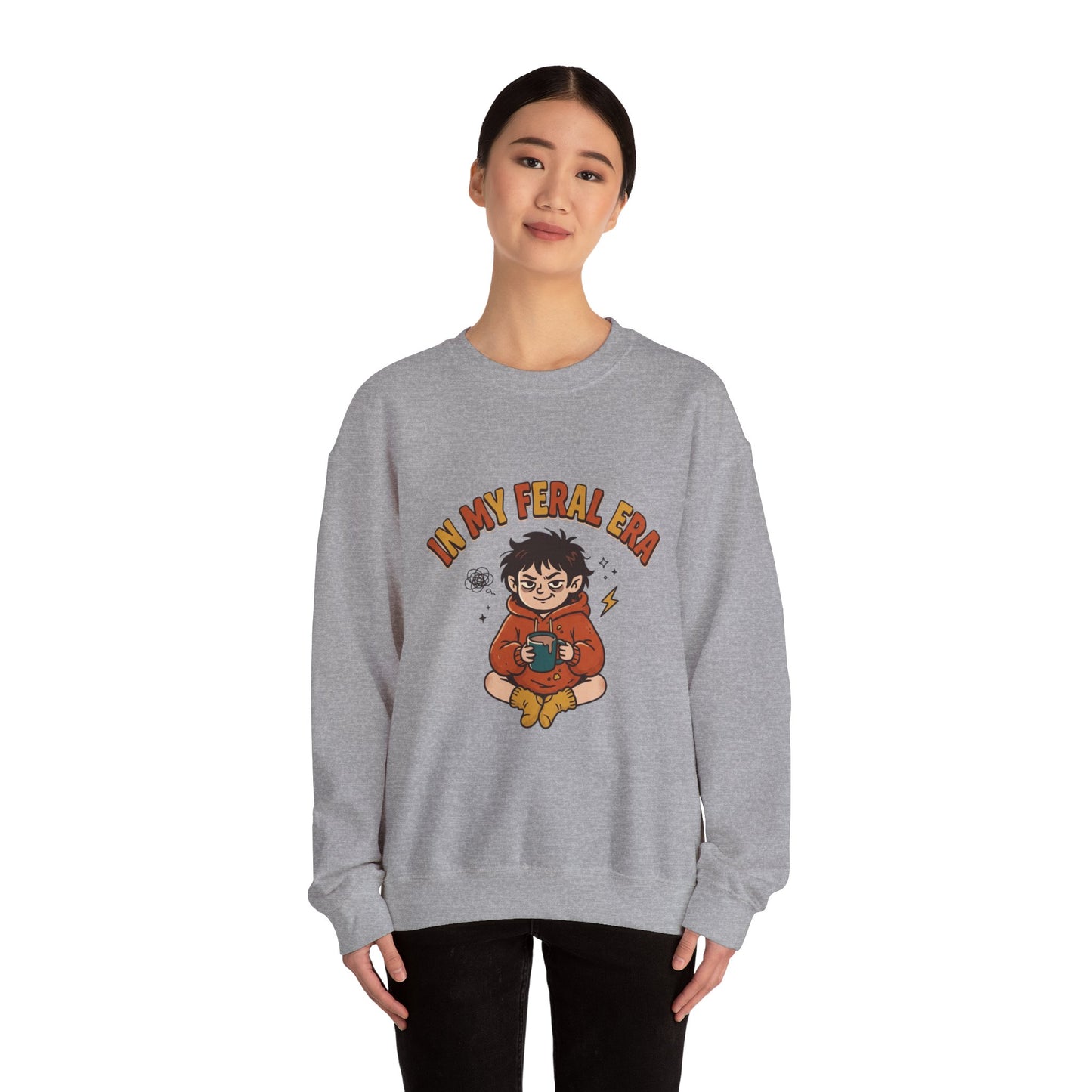In My Feral Era Crewneck | chaotic cute, vintage mascot