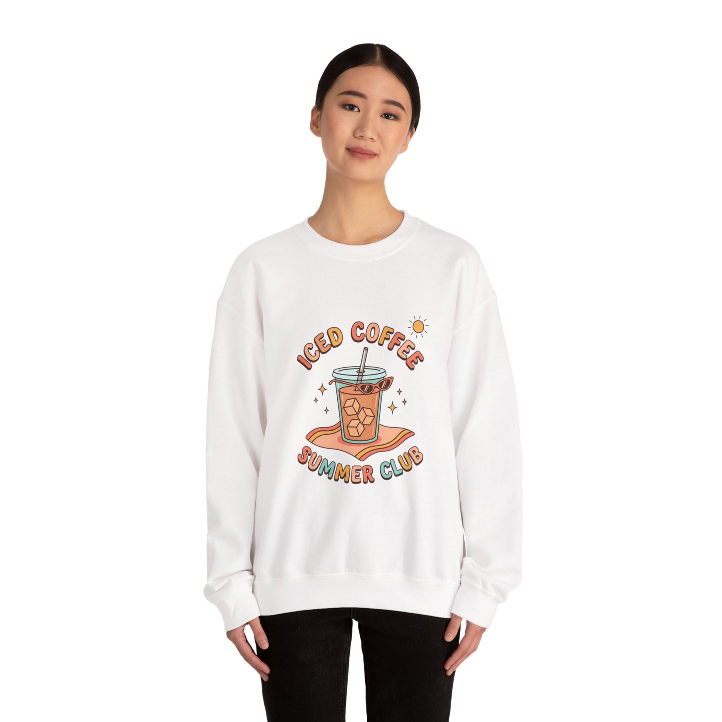 Iced Coffee Summer Club Sweatshirt | summer aesthetic, pastel coastal vibes