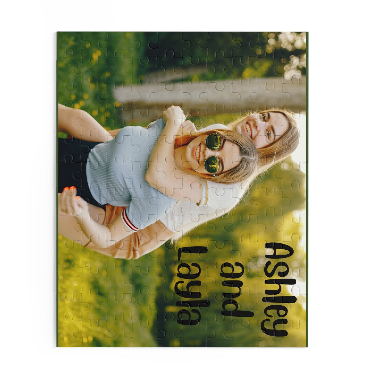 Personalized Photo Puzzle — Custom Names "Ashley and Layla" (120/252/500-Piece)