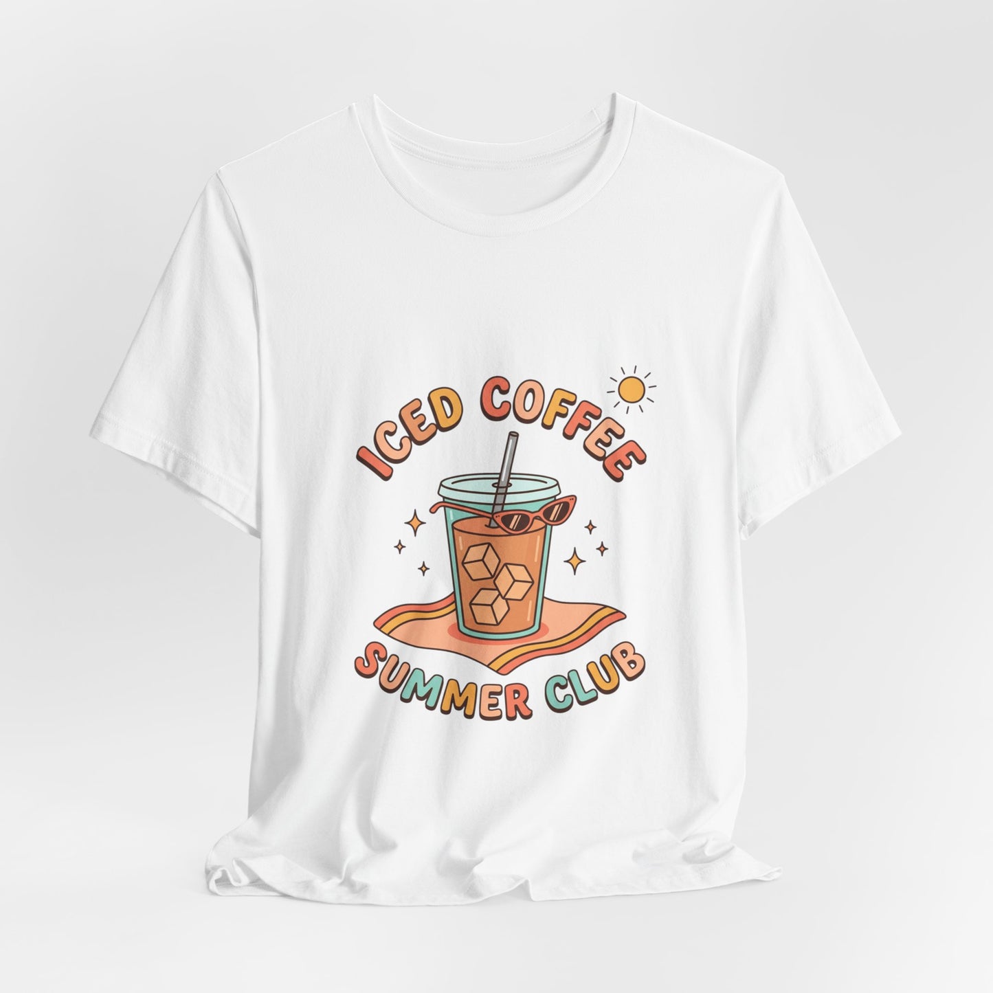 Iced Coffee Summer Club Tee | summer aesthetic, pastel coastal vibes