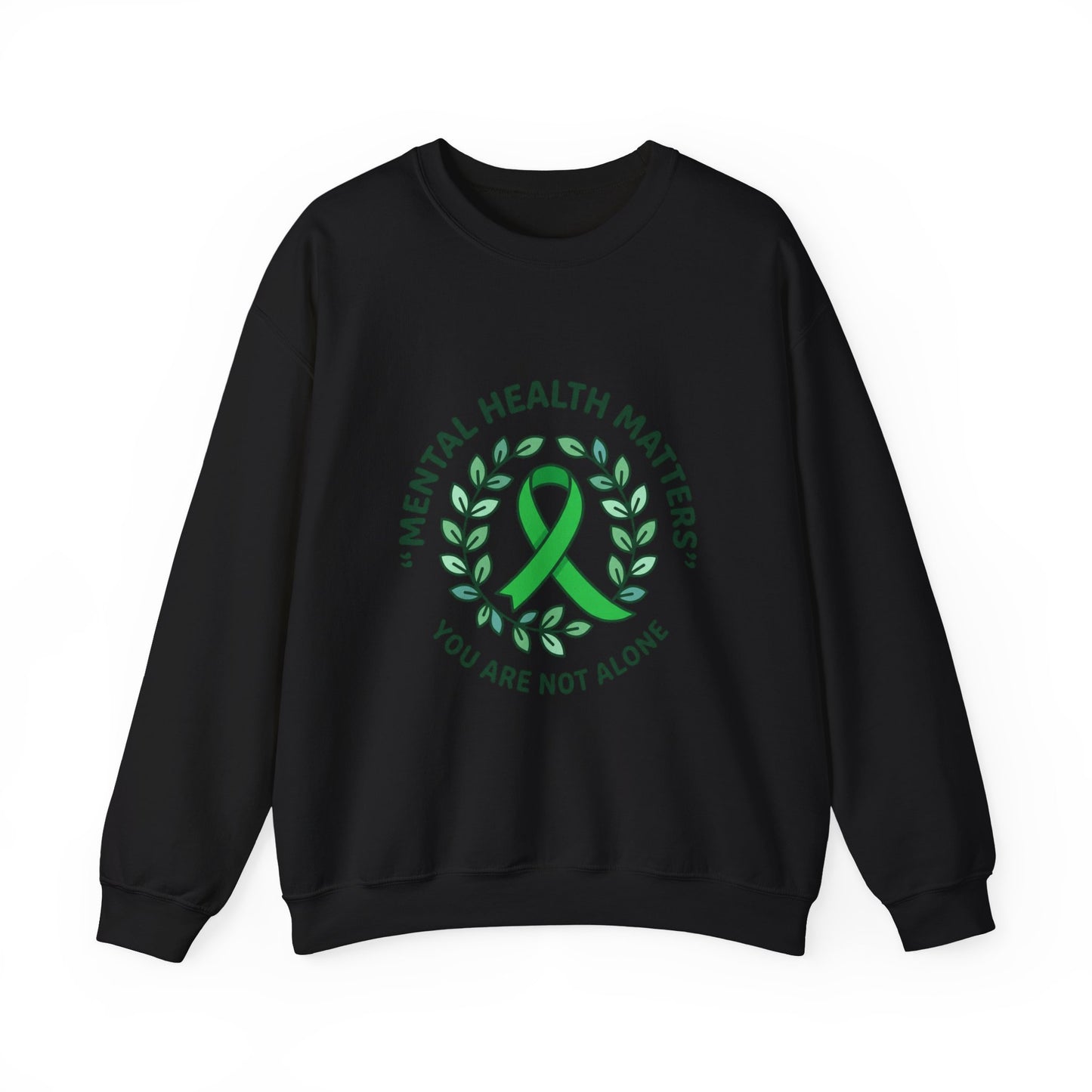 Mental Health Matters Crewneck | Wear Green awareness ribbon, self-care