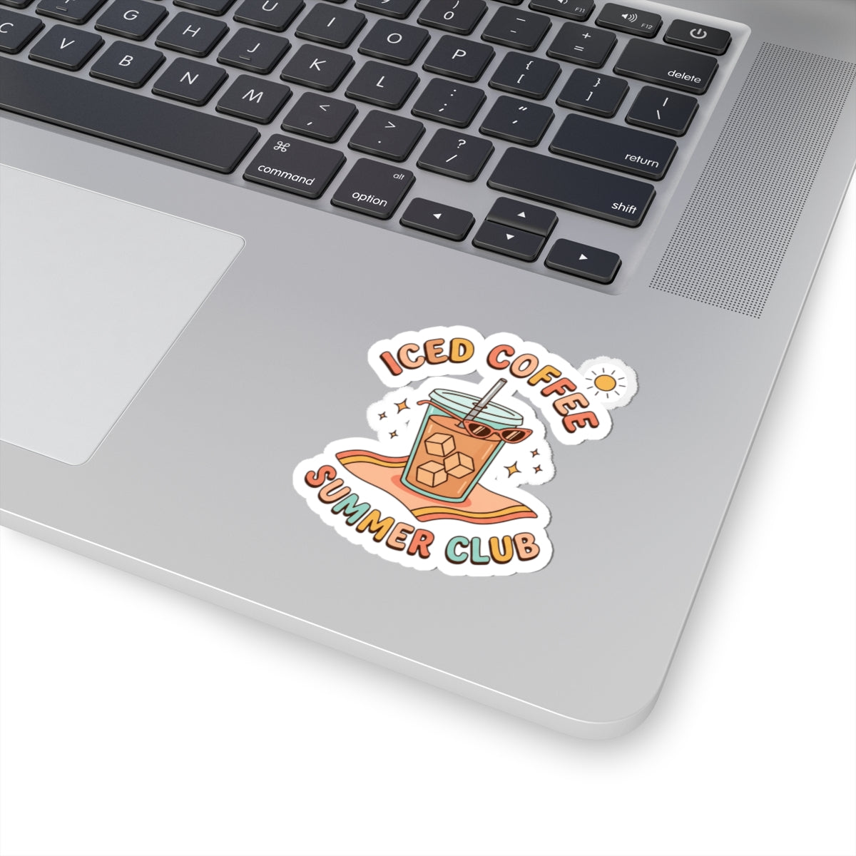 Iced Coffee Summer Club Sticker | summer aesthetic, pastel coastal vibes