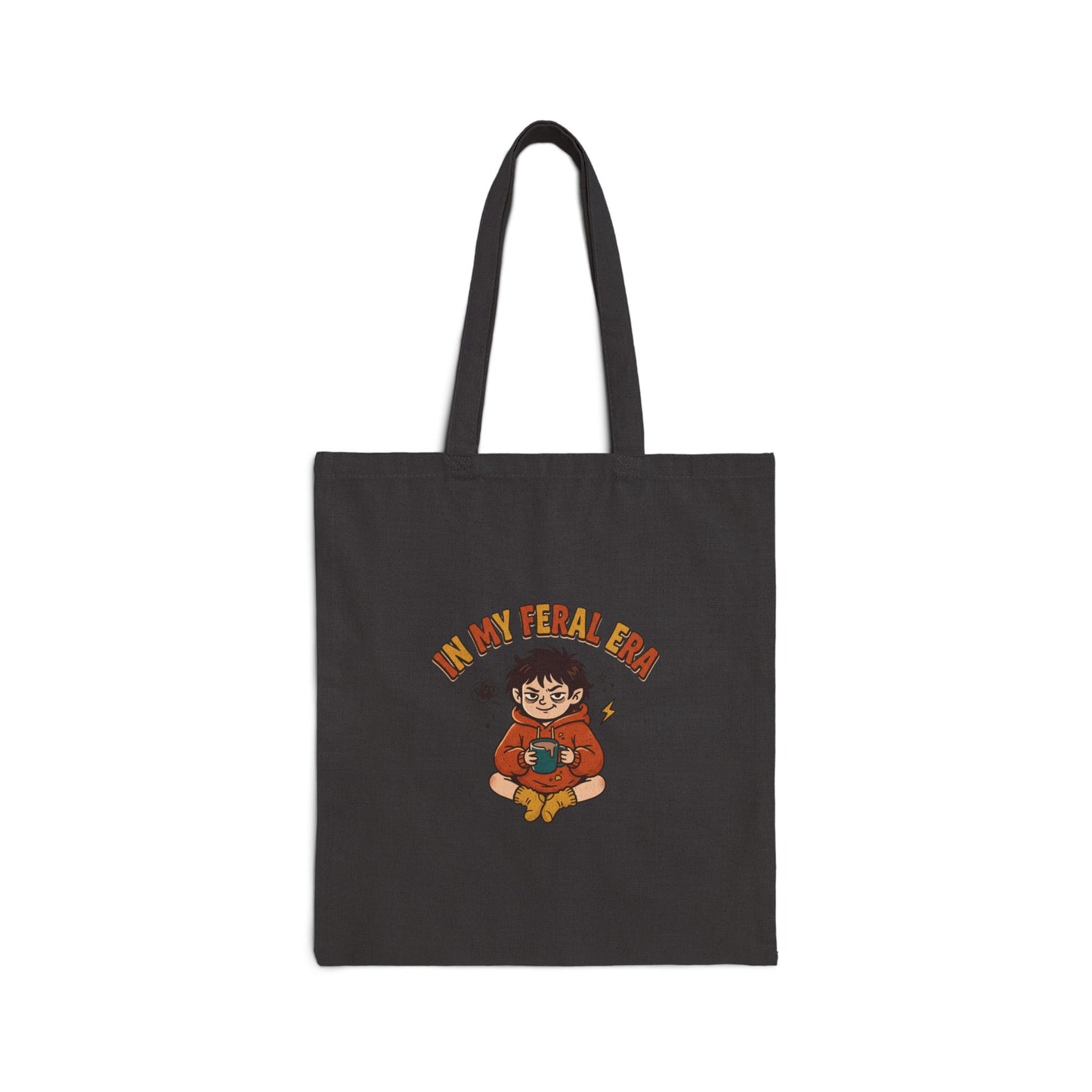 In My Feral Era tote | chaotic cute, vintage mascot raccoon style