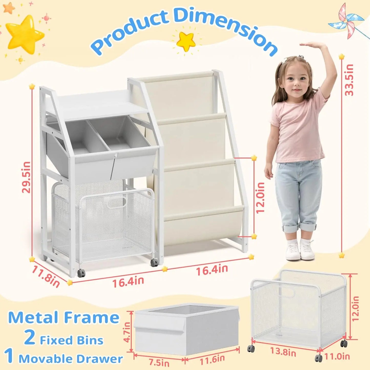 Kids' Book and Toy Organizer