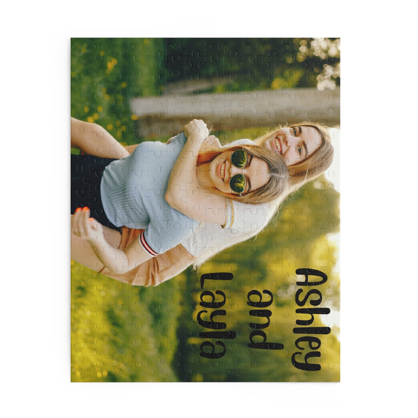 Personalized Photo Puzzle — Custom Names "Ashley and Layla" (120/252/500-Piece)