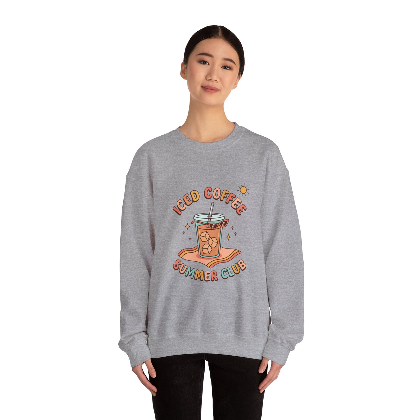 Iced Coffee Summer Club Sweatshirt | summer aesthetic, pastel coastal vibes