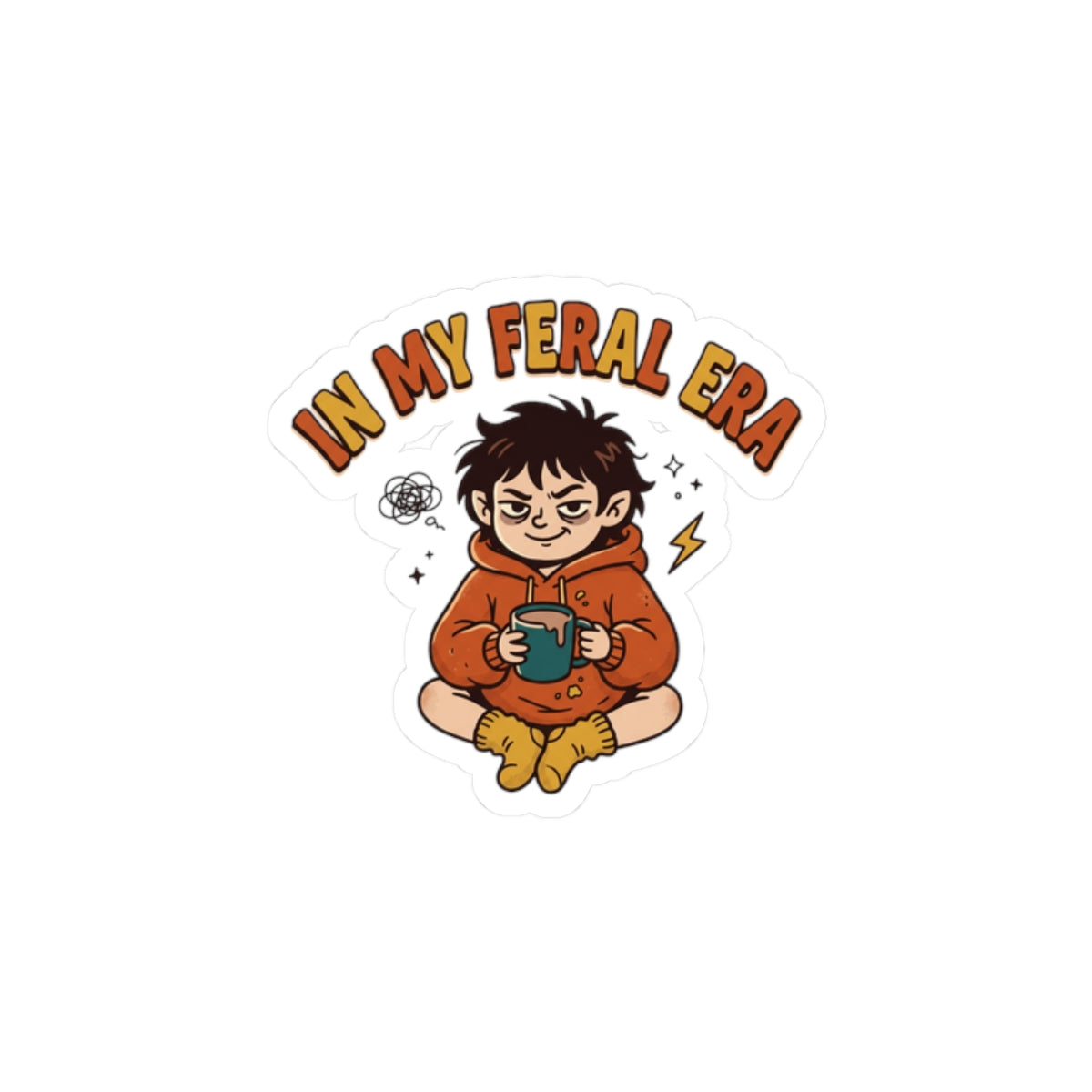 In My Feral Era Sticker | chaotic cute, introvert, tired mom