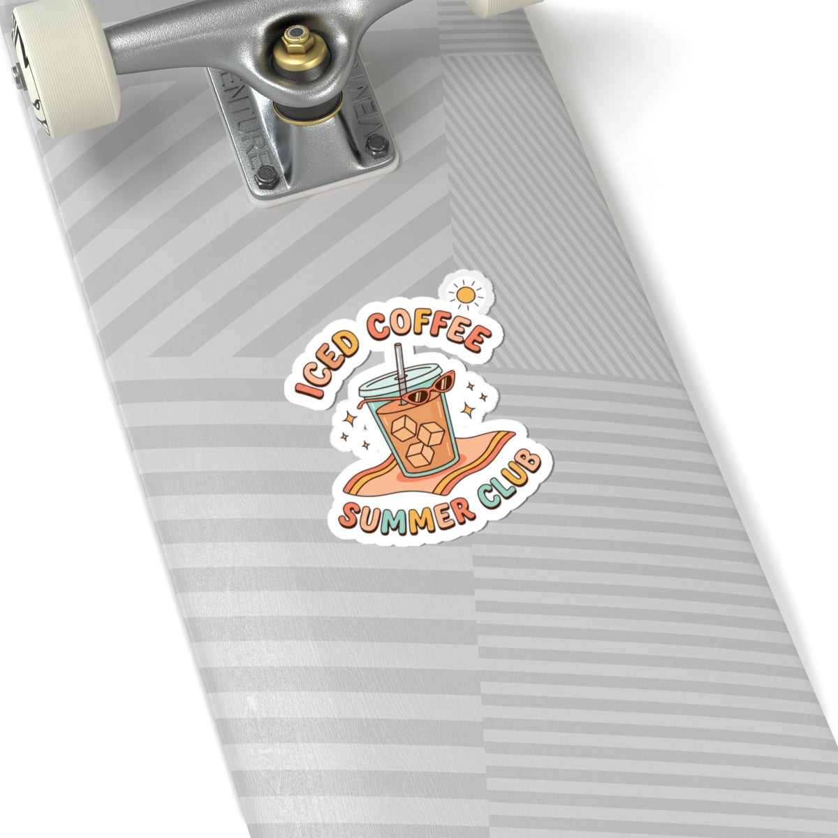 Iced Coffee Summer Club Sticker | summer aesthetic, pastel coastal vibes