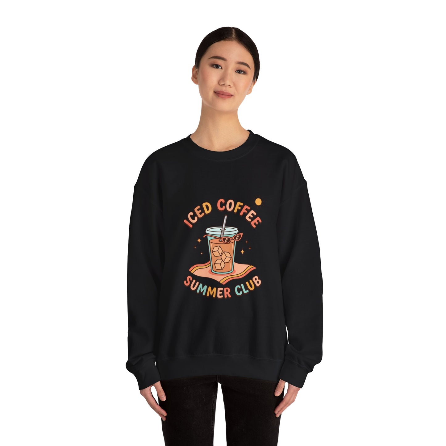 Iced Coffee Summer Club Sweatshirt | summer aesthetic, pastel coastal vibes