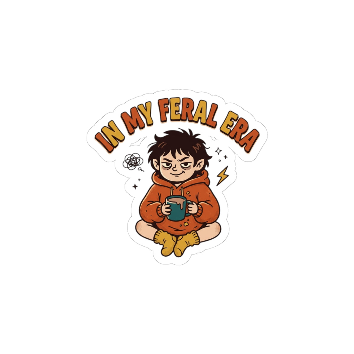 In My Feral Era Sticker | chaotic cute, introvert, tired mom