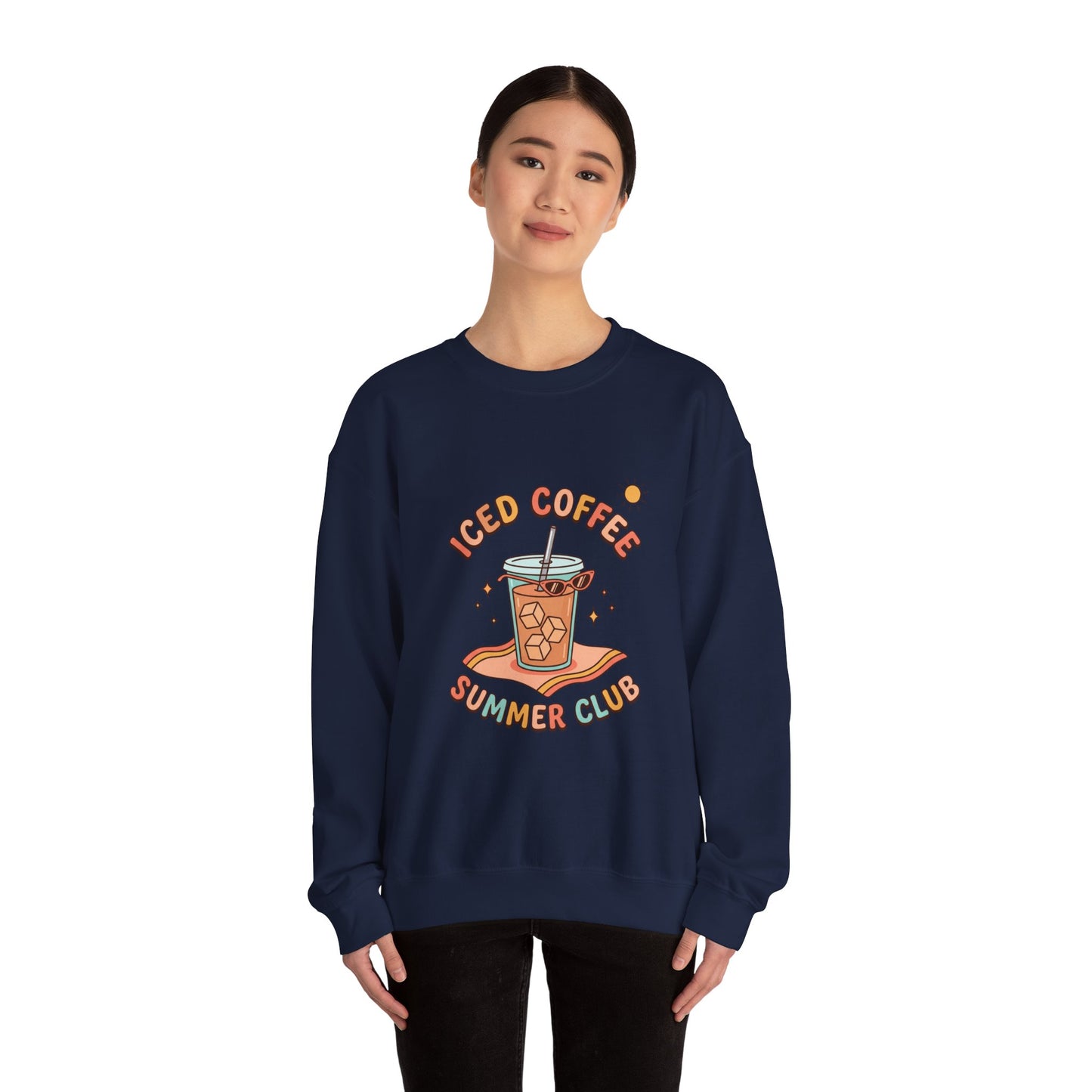 Iced Coffee Summer Club Sweatshirt | summer aesthetic, pastel coastal vibes