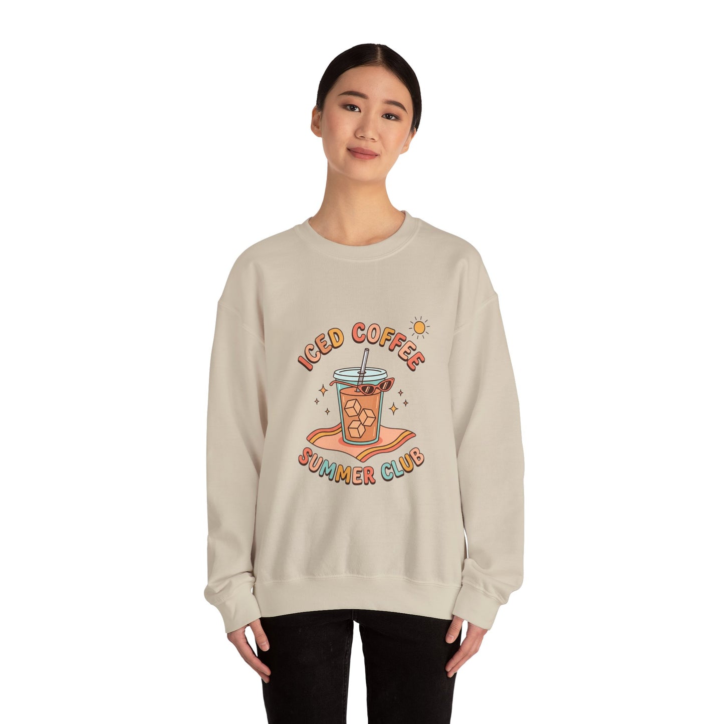 Iced Coffee Summer Club Sweatshirt | summer aesthetic, pastel coastal vibes