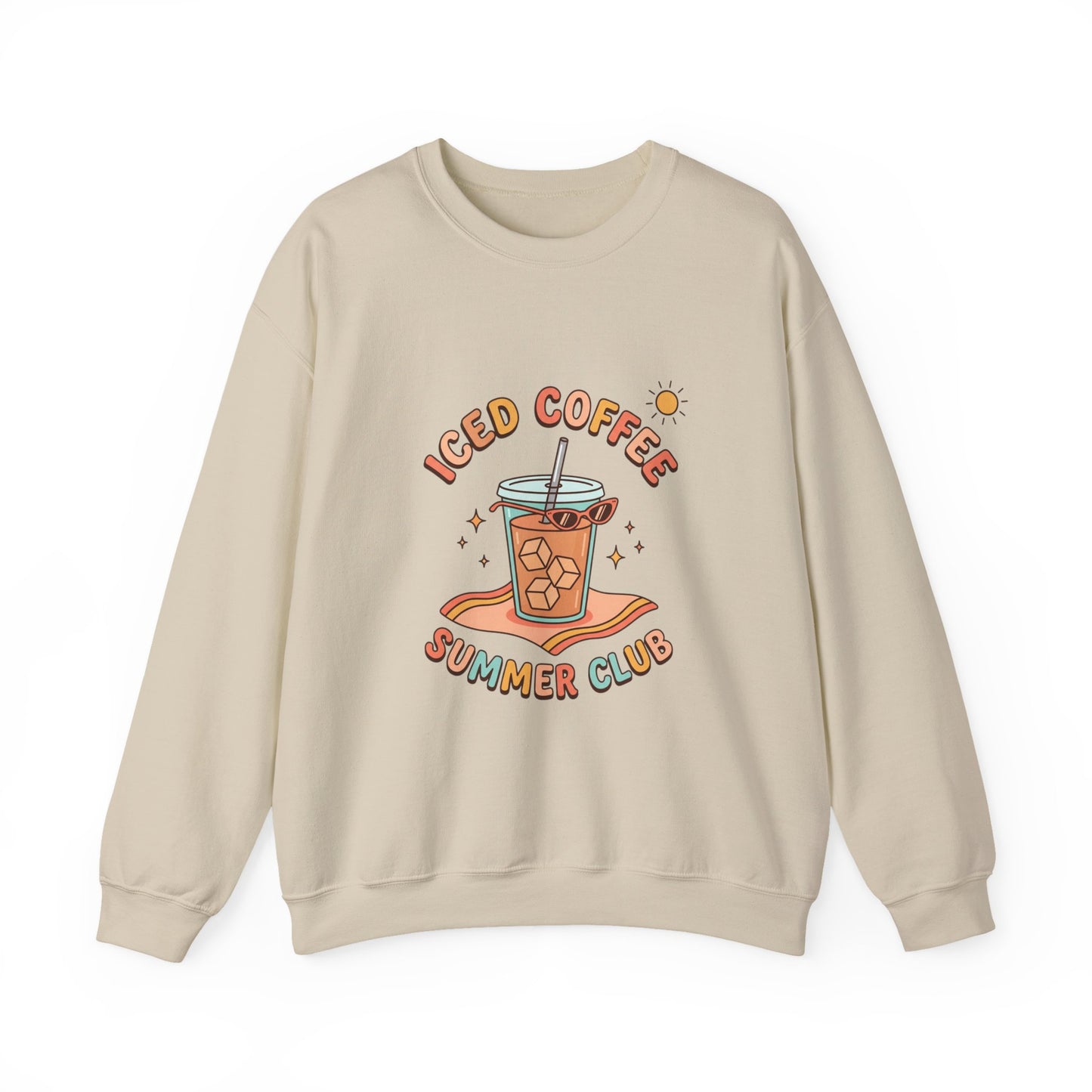 Iced Coffee Summer Club Sweatshirt | summer aesthetic, pastel coastal vibes