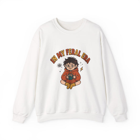 In My Feral Era Crewneck | chaotic cute, vintage mascot