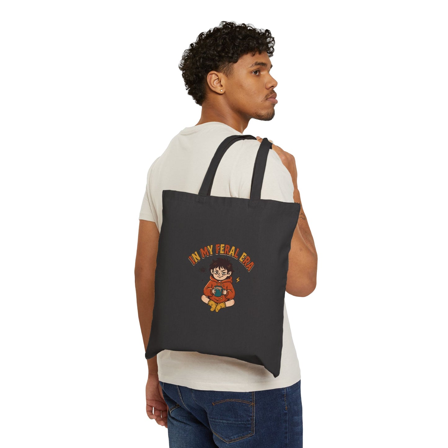 In My Feral Era tote | chaotic cute, vintage mascot raccoon style